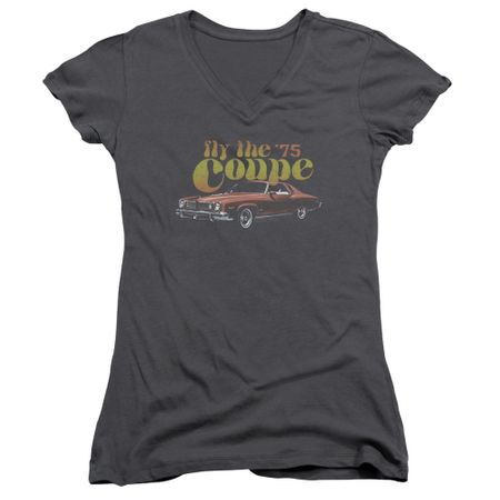 Pontiac Juniors V Neck Shirt 75 Coupe Charcoal T-Shirt