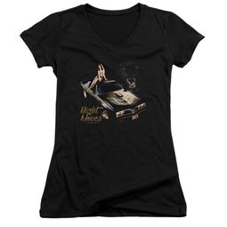 Pontiac Juniors V Neck Shirt 77 Firebird Black T-Shirt
