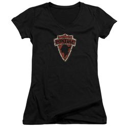 Pontiac Juniors V Neck Shirt Arrow Head Black T-Shirt