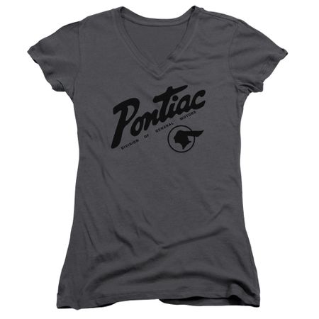 Pontiac Juniors V Neck Shirt Division Of GM Charcoal T-Shirt