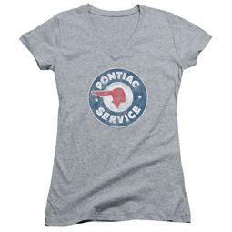 Pontiac Juniors V Neck Shirt Vintage Service Sports Grey T-Shirt