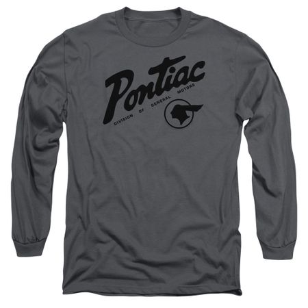 Pontiac Long Sleeve Shirt Division Of GM Charcoal Tee T-Shirt