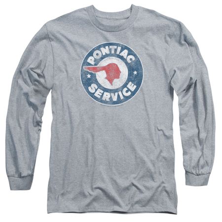 Pontiac Long Sleeve Shirt Vintage Service Sports Grey Tee T-Shirt