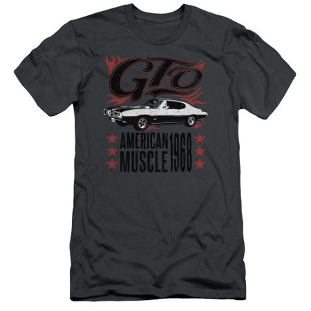 Pontiac Slim Fit Shirt 68 GTO Charcoal T-Shirt