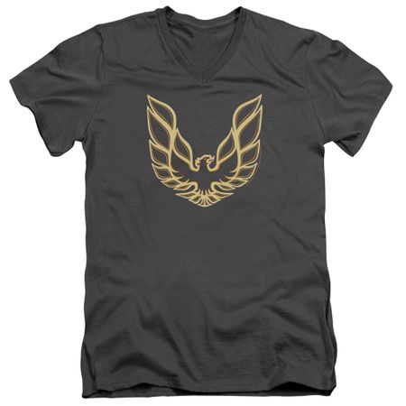 Pontiac Slim Fit V-Neck Shirt Firebird Charcoal T-Shirt