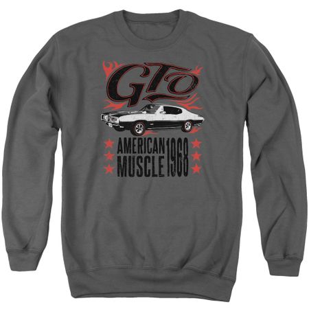 Pontiac Sweatshirt 68 GTO Adult Charcoal Sweat Shirt
