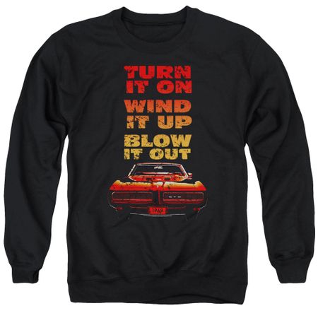 Pontiac Sweatshirt Blow It Out GTO Adult Black Sweat Shirt