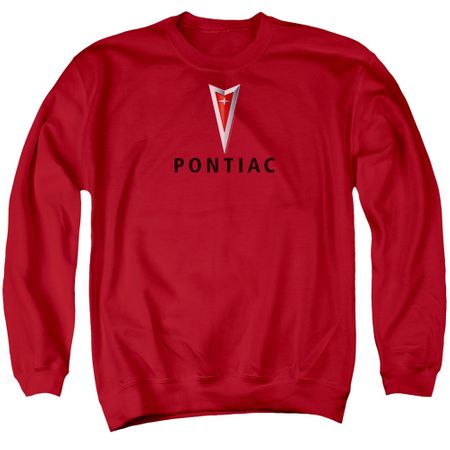 Pontiac Sweatshirt Modern Logo Adult Red Sweat Shirt