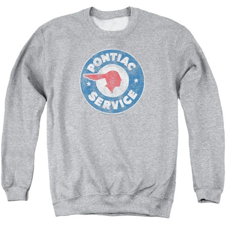 Pontiac Sweatshirt Vintage Service Adult Sports Grey Sweat Shirt