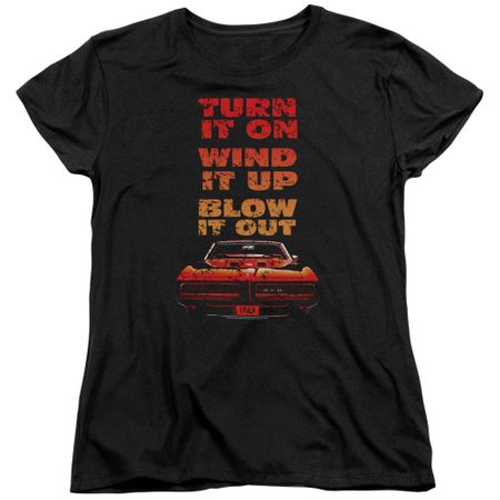 Pontiac Womens Shirt Blow It Out GTO Black T-Shirt