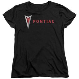 Pontiac Womens Shirt Modern Logo Black T-Shirt