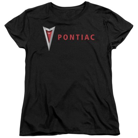 Pontiac Womens Shirt Modern Logo Black T-Shirt
