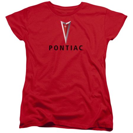 Pontiac Womens Shirt Modern Logo Red T-Shirt