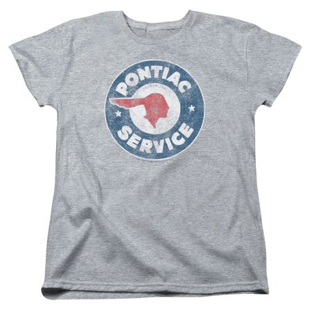 Pontiac Womens Shirt Vintage Service Sports Grey T-Shirt