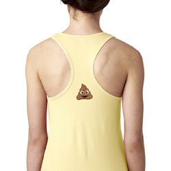 Poop Emoji Patch Back Print Ladies Ideal Tank Top