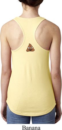 Poop Emoji Patch Back Print Ladies Ideal Tank Top