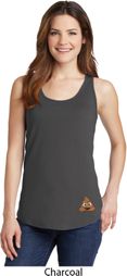 Poop Emoji Patch Bottom Print Ladies Tank Top