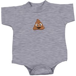 Poop Emoji Patch Middle Print Baby Onesie