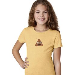 Poop Emoji Patch Middle Print Girls Shirt