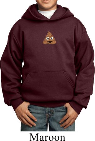 Poop Emoji Patch Middle Print Kids Hoody
