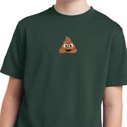 Poop Emoji Patch Middle Print Kids Moisture Wicking Shirt
