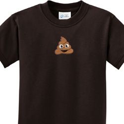 Poop Emoji Patch Middle Print Kids Shirt