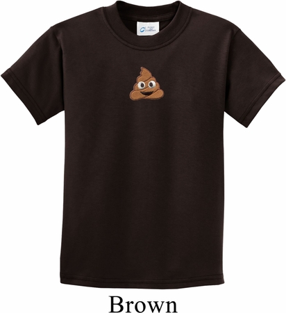 Poop Emoji Patch Middle Print Kids Shirt
