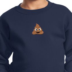 Poop Emoji Patch Middle Print Kids Sweat Shirt