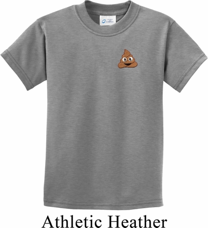 Poop Emoji Patch Pocket Print Kids Shirt