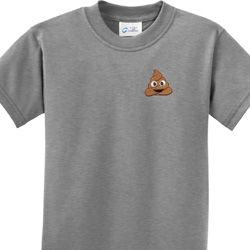 Poop Emoji Patch Pocket Print Kids Shirts