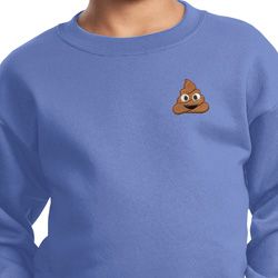 Poop Emoji Patch Pocket Print Kids Sweat Shirt