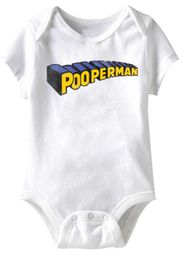 Pooperman Funny Baby Romper White Infant Babies Creeper Pooperman Funny Baby Romper White Infant Babies Creeper