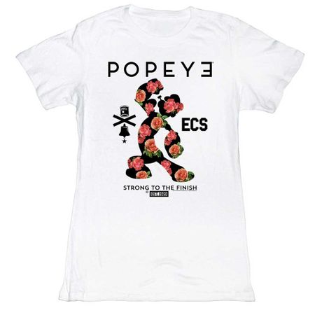 Popeye Juniors Shirt Roses White T-Shirt