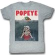 Popeye Shirt Beware of Popeye Adult Heather Grey T-Shirt Tee