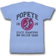 Popeye Shirt Big Baller Swing Adult Light Blue T-Shirt Tee