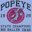 Popeye Shirt Big Baller Swing Adult Light Blue T-Shirt Tee