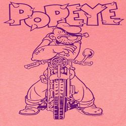 Popeye Shirt BIKO Adult Pink Heather T-Shirt Tee