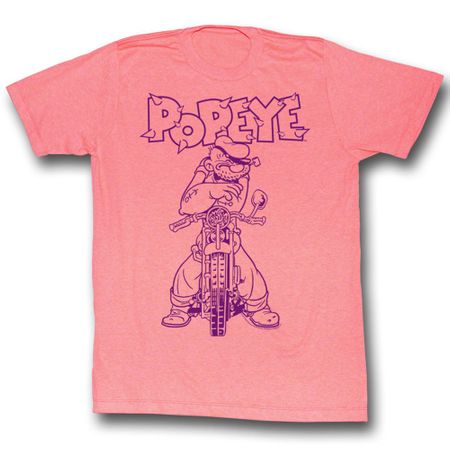 Popeye Shirt BIKO Adult Pink Heather T-Shirt Tee