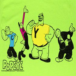 Popeye Shirt CMYK Adult Bright Green T-Shirt Tee