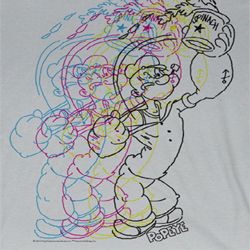 Popeye Shirt CMYK Adult Grey T-Shirt Tee