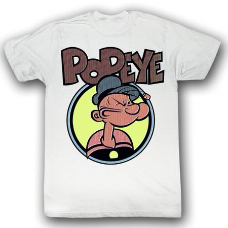 Popeye Shirt Dots Adult White T-Shirt Tee