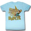Popeye Shirt Fightin Popeye Adult Heather Blue T-Shirt Tee