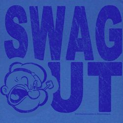 Popeye Shirt Giant Peye Adult Heather Blue T-Shirt Tee