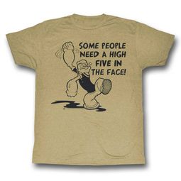 Popeye Shirt High Five In The Face Sand T-Shirt