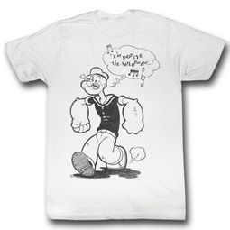 Popeye Shirt Humming A Tune White T-Shirt