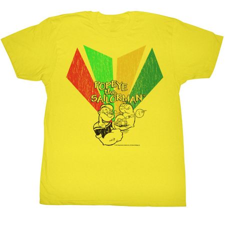 Popeye Shirt Pop Flex Adult Yellow T-Shirt Tee