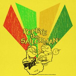 Popeye Shirt Pop Flex Adult Yellow T-Shirt Tee