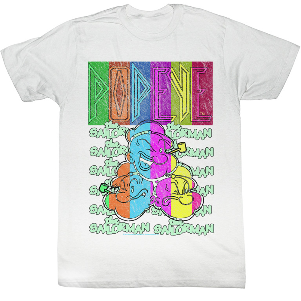 Popeye Officially Licensed Big & Tall T-Shirt - 100% Cotton, Sizes 3XL To 5XL, White