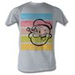 Popeye Shirt Popeye Color Stripes Adult Grey T-Shirt Tee