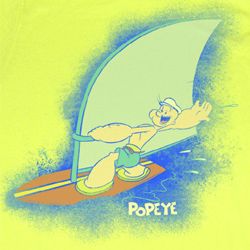 Popeye Shirt Sailin On Adult Yellow T-Shirt Tee